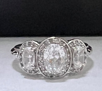 Tacori CZ Cubic Zirconia Ring 925 Sterling Silver Bloom With Love Size 8