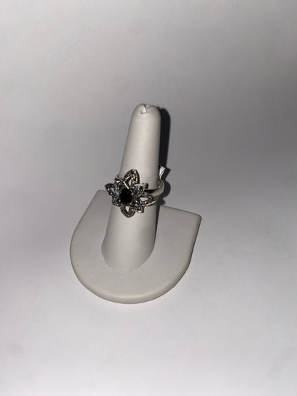 Sterling Silver Garnet Ring Size 8.75