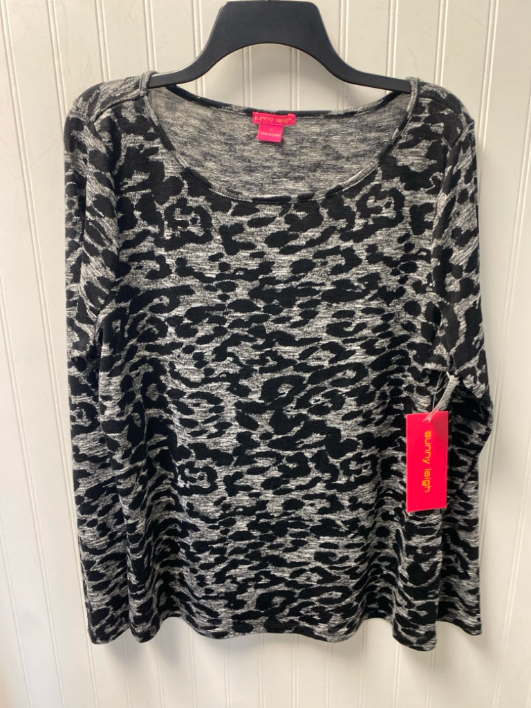 Black Print Sunny Leigh NEW Long Sleeve Shirt Women's