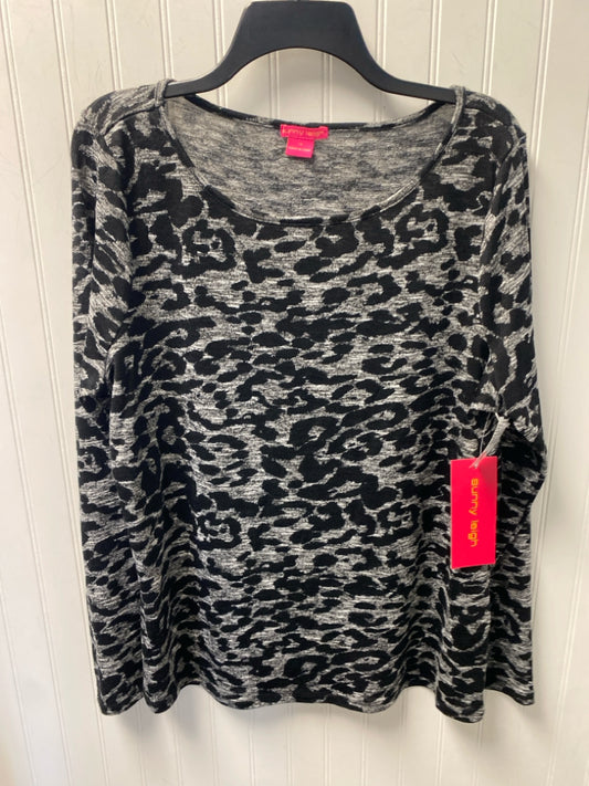 Black Print Sunny Leigh NEW Long Sleeve Shirt Women's