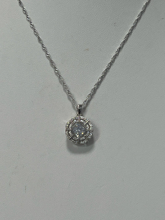 Sterling "Dancing CZ" Pendant & Chain JTV New