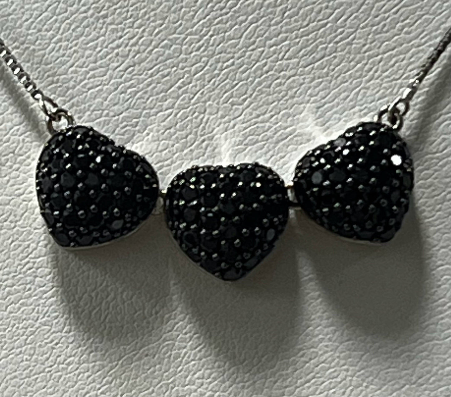 Sterling Silver Black Spinel Necklace New JTV