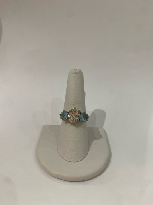 Sterling Silver Blue Topaz Ring Size 9
