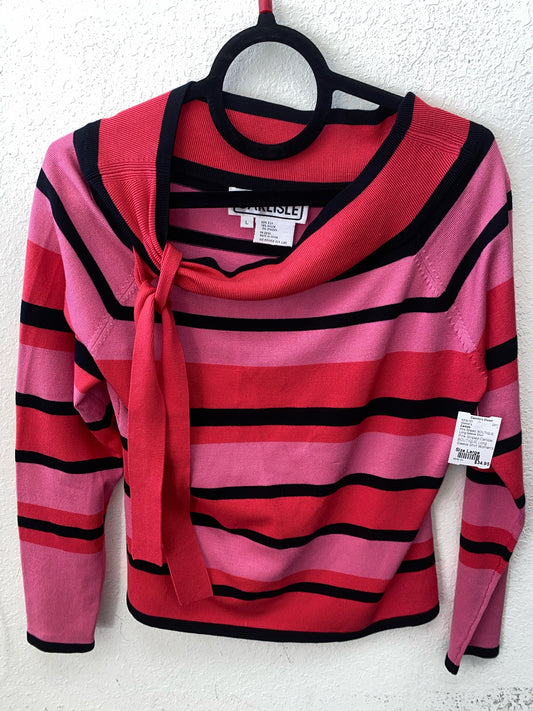 Pink Striped Carlisle BOUTIQUE Long Sleeve Shirt Women's