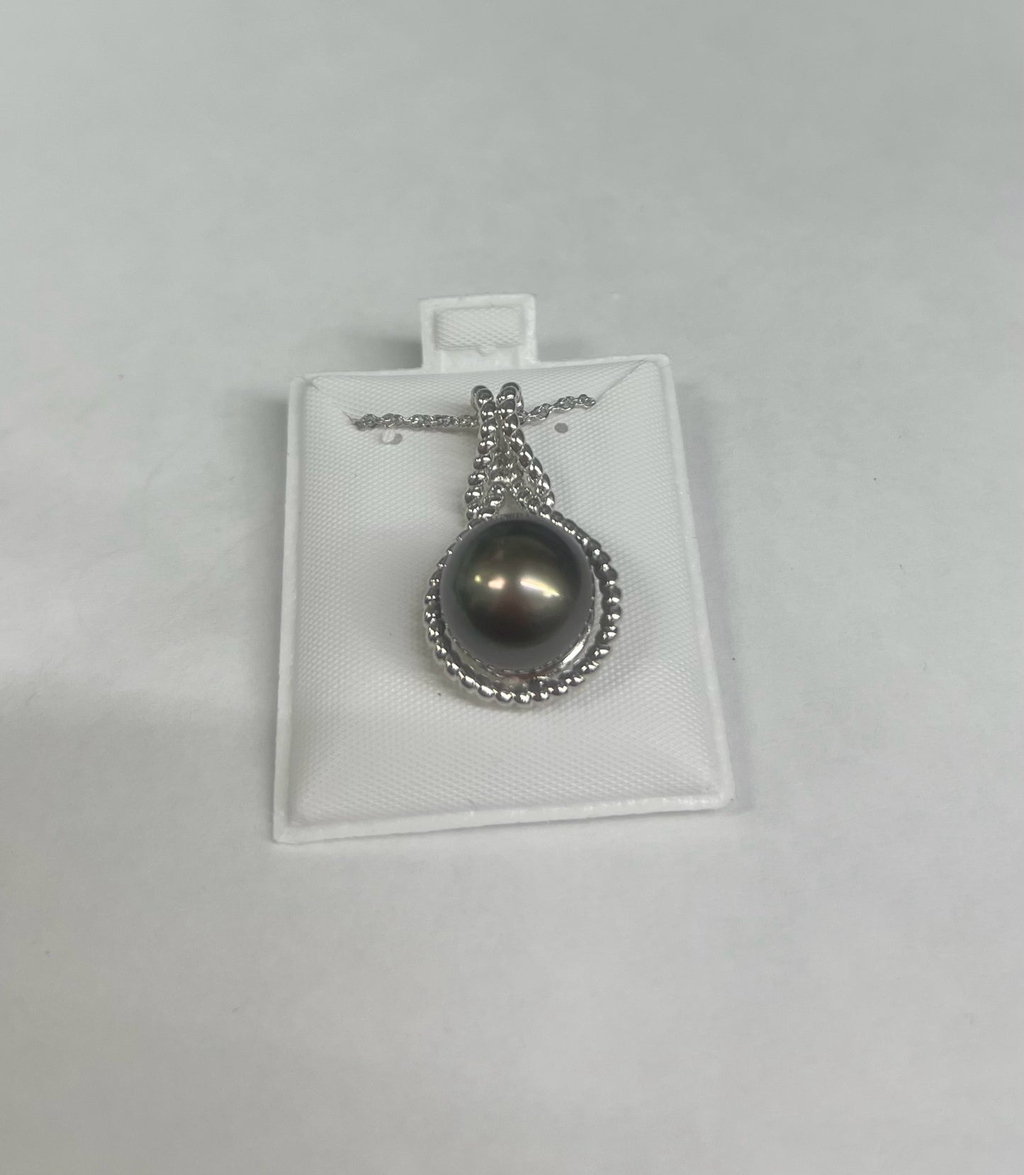 Sterling Silver Tahitian Black Pearl Necklace Chain JTV