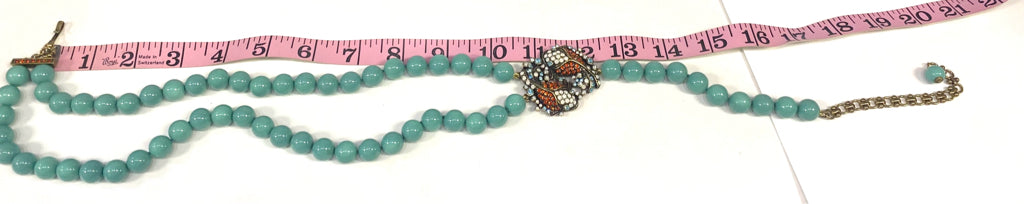 "Reel McKoi" Koi Fish Turquoise Beads Orange Blue Swarovski Crystals 19"-23"