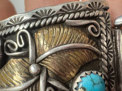 Sterling Silver & Gold Filled Watch Tips Turquoise & Coral Timex Watch