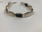 Sterling Silver Mother of Pearl & Onyx Bracelet 7.5"