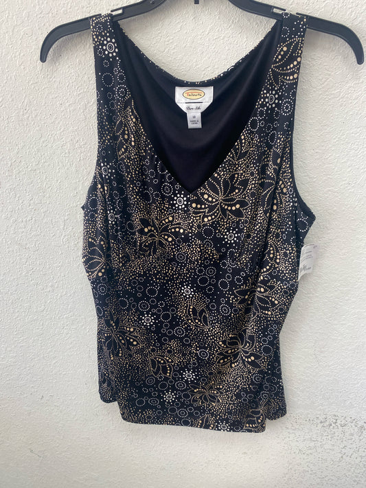 Black Print Talbots Sleeveless Women's