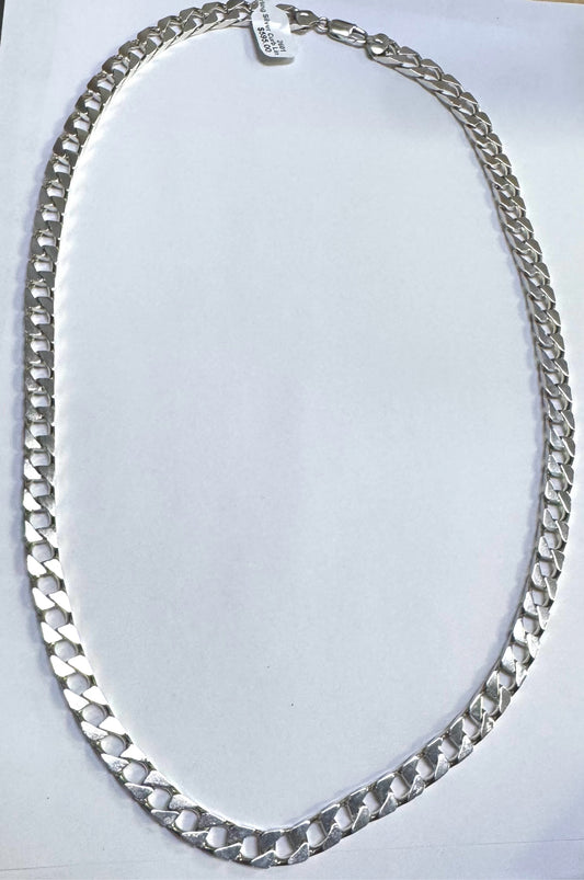 26" Sterling Silver Curb Link Necklace
