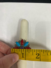 Load image into Gallery viewer, Carolyn Pollack Veronica Dine Sterling Silver Turquoise Red Coral Ring