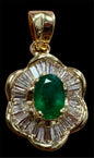 14ky Emerald Diamond Pendant