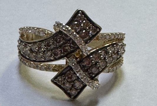 14k Yellow Gold Le Vian Chocolate 1.47 cttw Diamond Bypass Ring