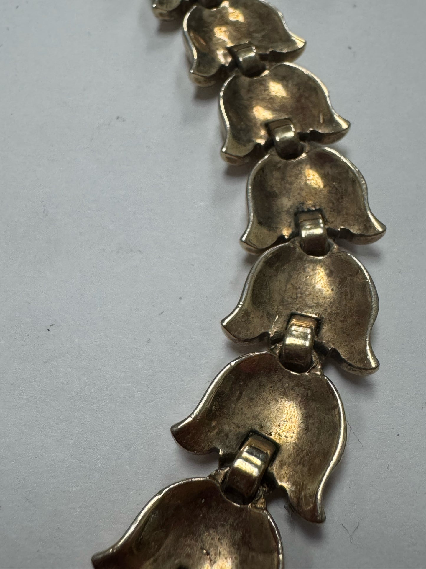 Vintage Crown Trifari 16" Necklace Tulip Goldtone 13mm Circa 1930s-1955 Pat Pend