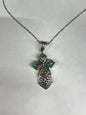 Sterling Silver Turquoise & Spiny Oyster Pendant & Necklace JTV New w/ Tags