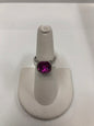 Sterling Silver Ring Size 6.75 Pink/ Purple Cushion Cut Stone