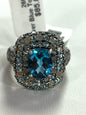 Sterling Silver Blue Topaz Ring New JTV Size 9