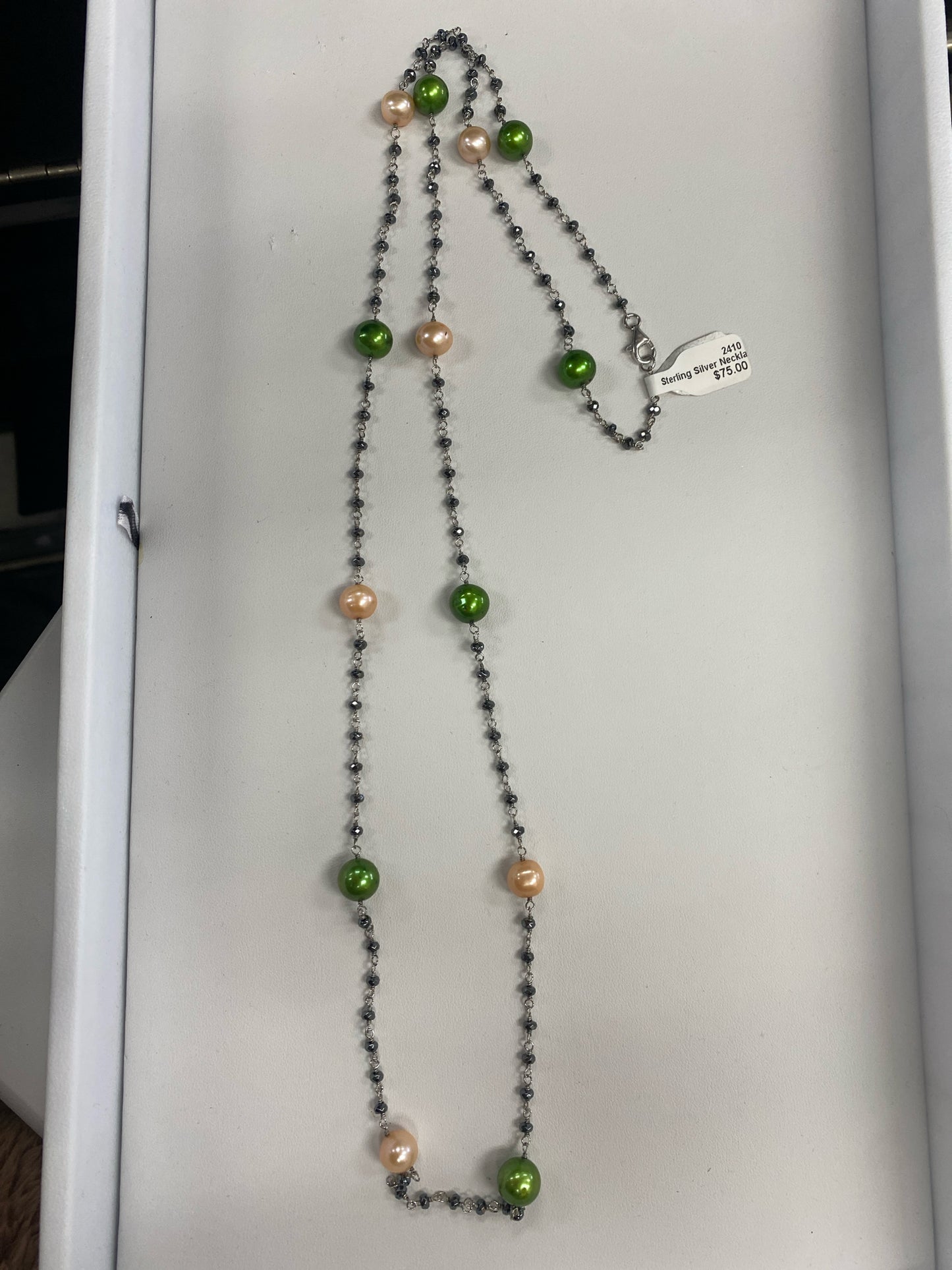 Sterling Silver Necklace Pearl