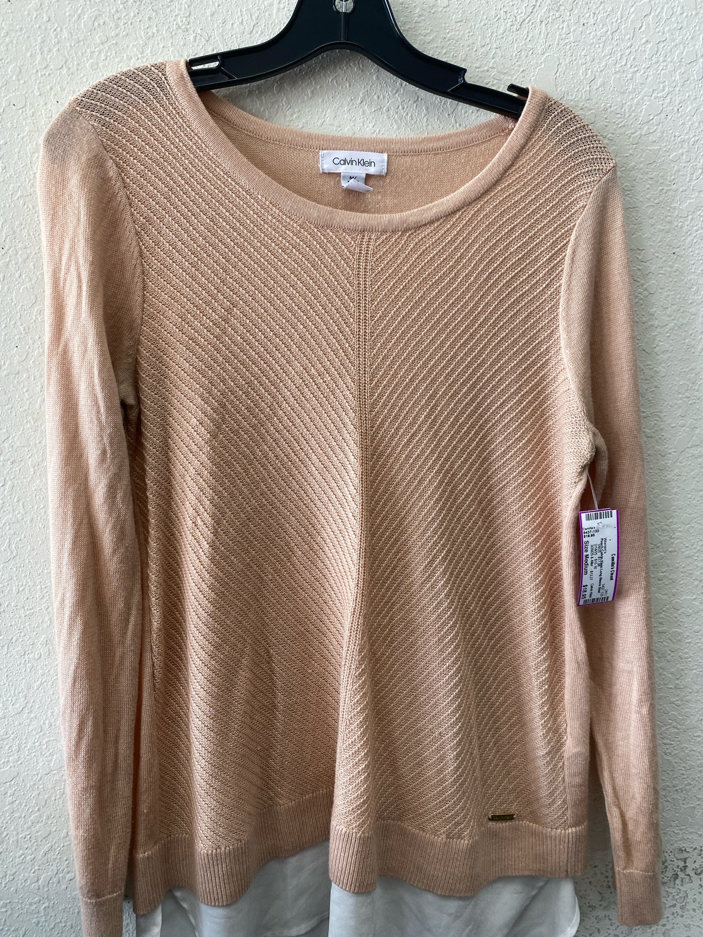 Peach Calvin Klein Long Sleeve Shirt Women's