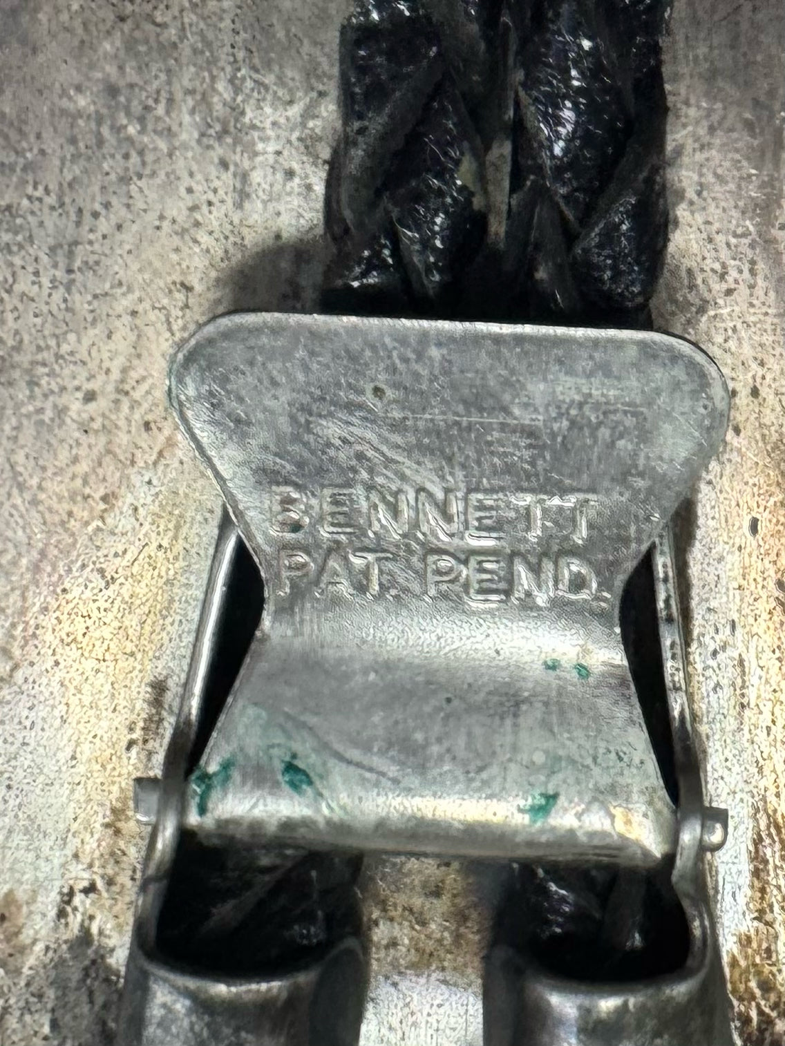 Bennett Pat Pend 2.5" x 1.5" Bolo Tie Turquoise Navajo Native American