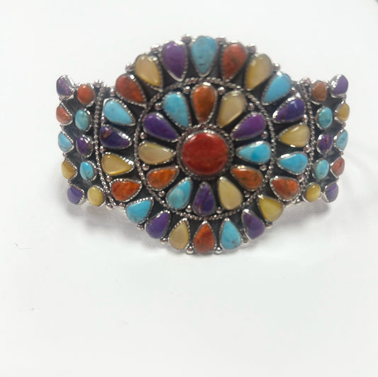 Sterling Silver Gemstone Bracelet Cuff