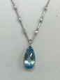 Sterling Silver Blue Topaz Necklace New JTV