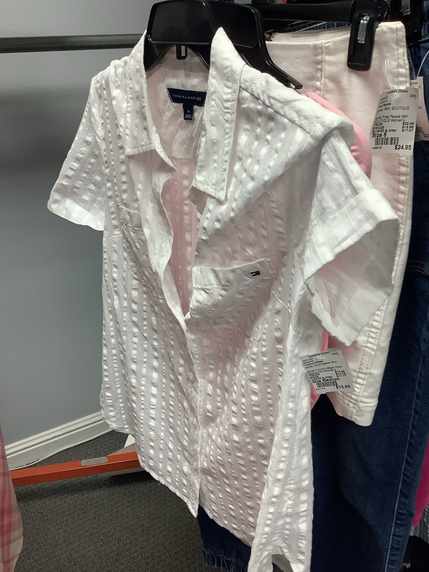 White Tommy Hilfiger Short Sleeve Shirt Women's