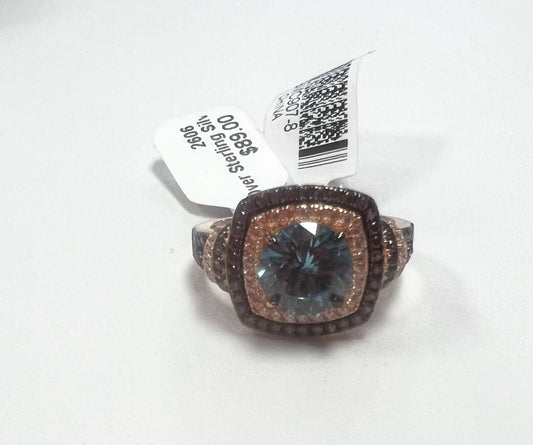 Rose Gold Over Sterling Silver Gemstone Ring Size 8 New w/ Tags JTV