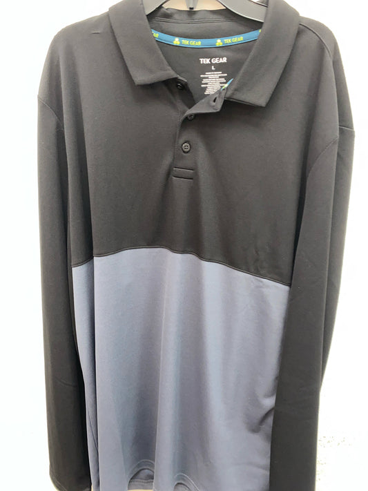 Black/Gray Tek Gear ACTIVE Long Sleeve Shirt Men's