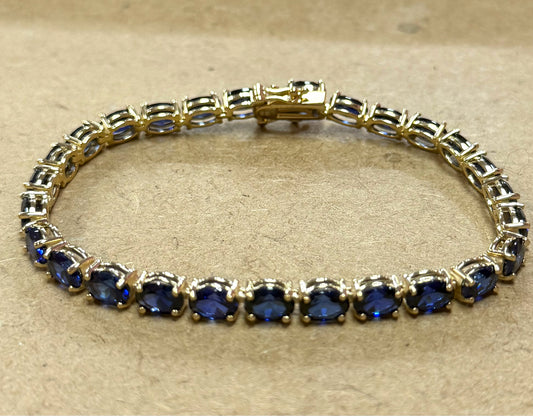Gold Over Sterling Tennis Bracelet 8"