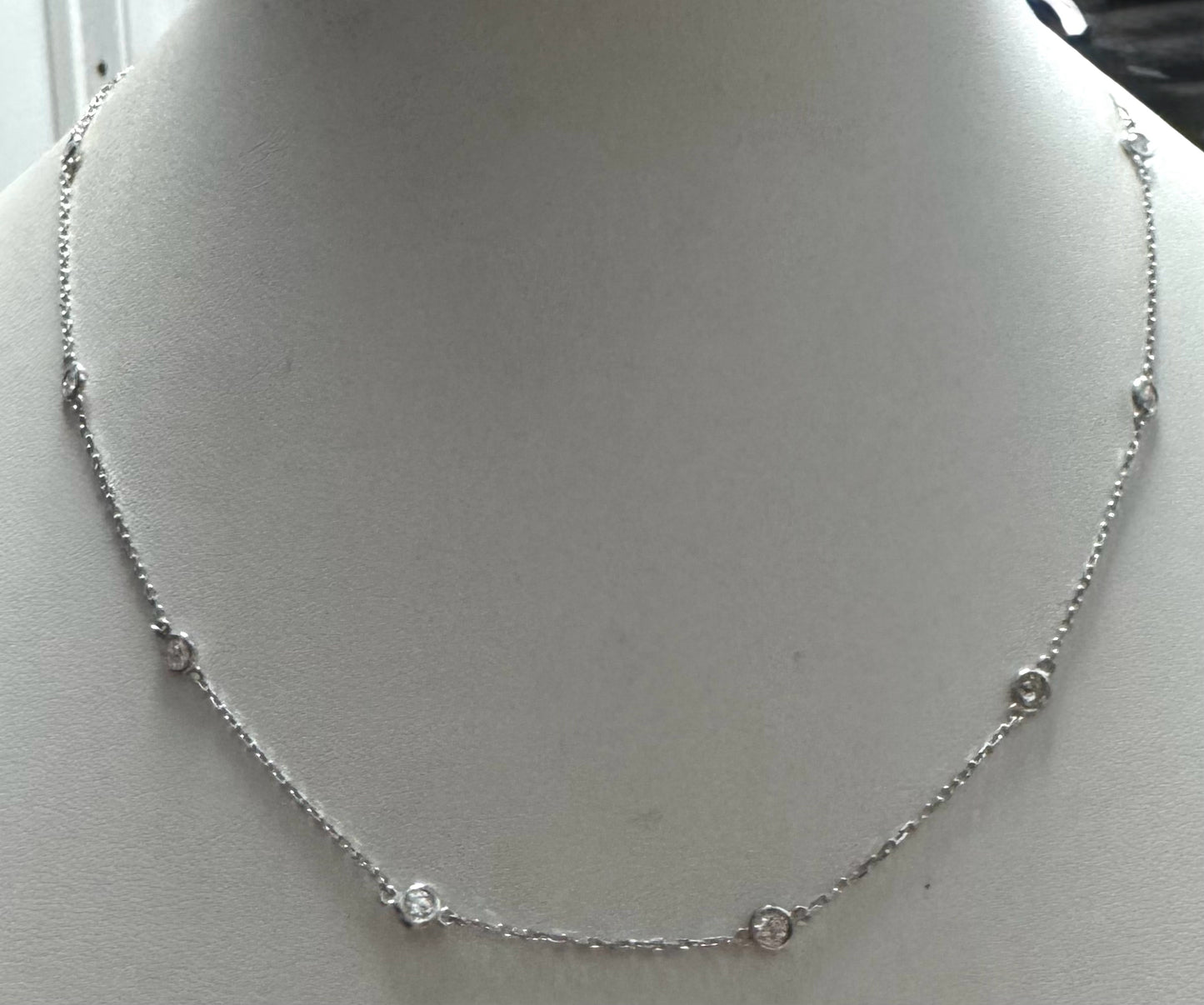 14k White Gold 1 ct tw Diamond 18" Necklace