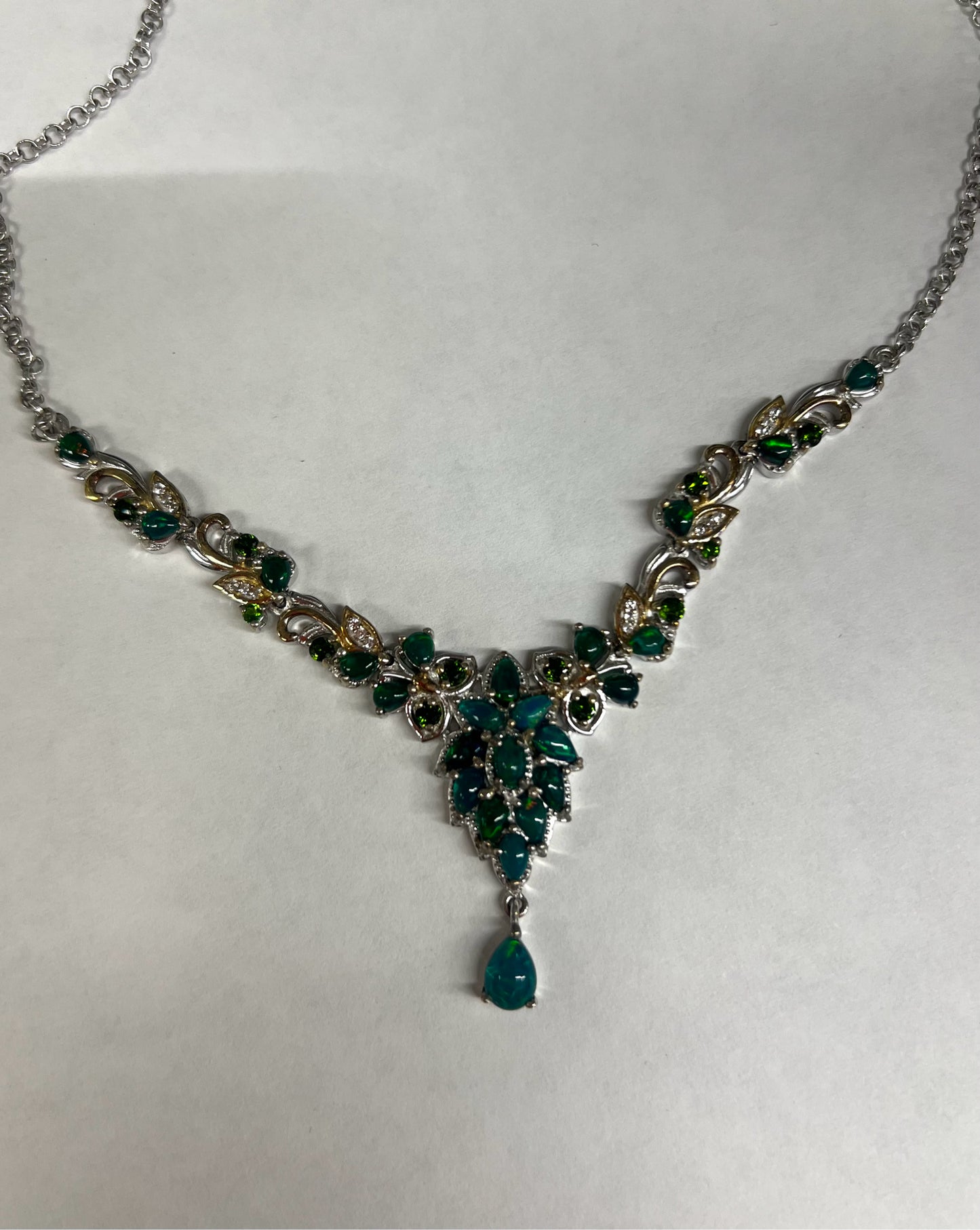 Sterling Silver Miami Blue Welo Opal Necklace New JTV