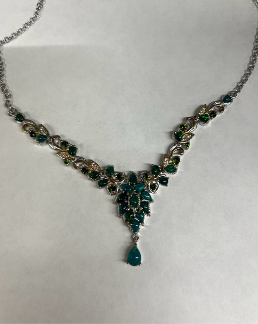 Sterling Silver Miami Blue Welo Opal Necklace New JTV