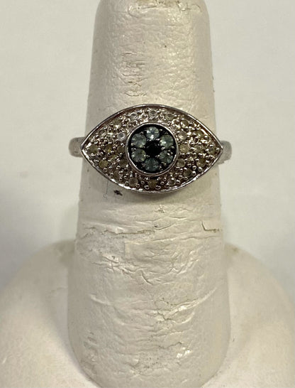 Sterling Silver Ring Size 5 Evil Eye