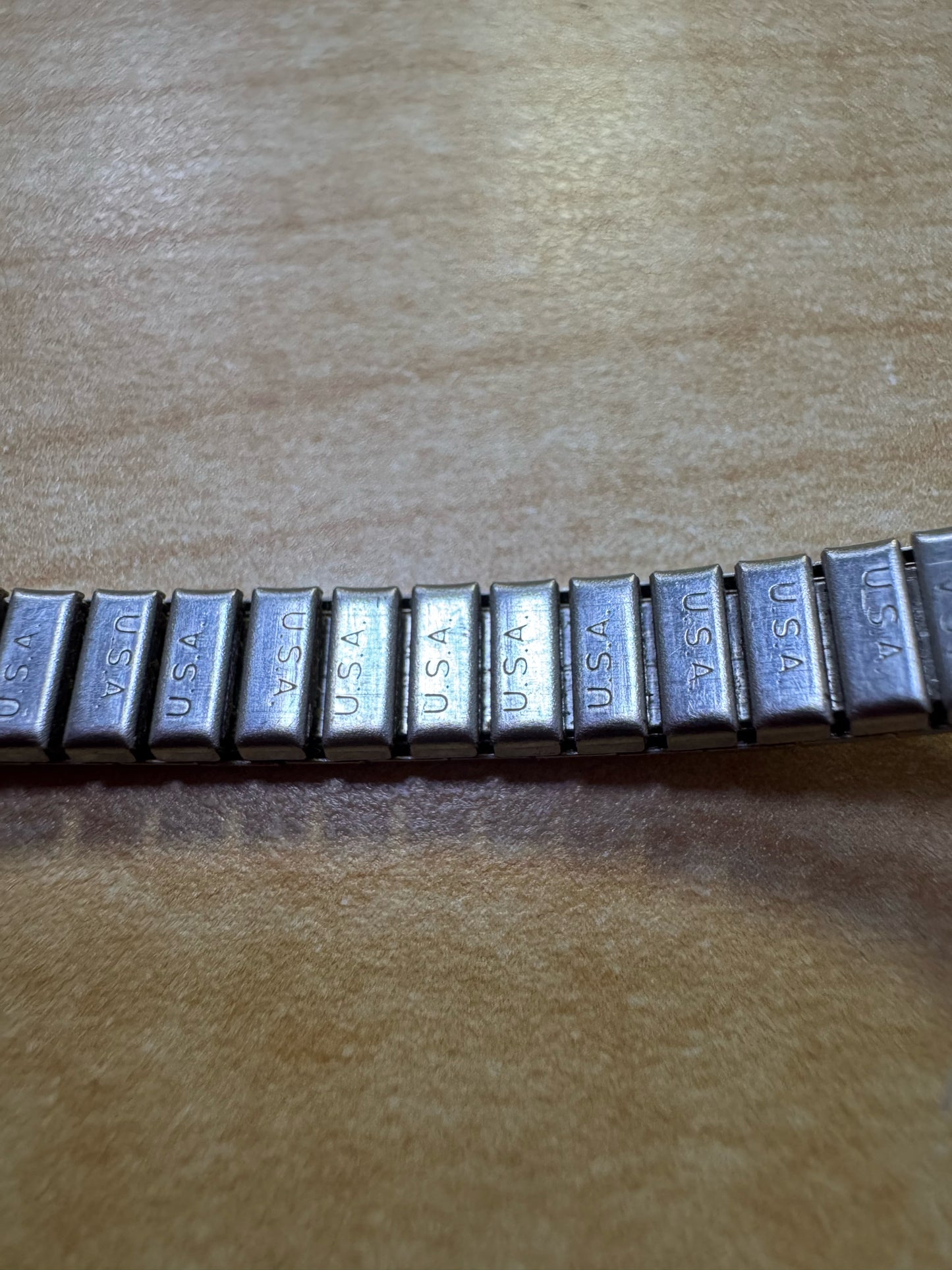 Silver Native American Inlaid Chip Turquoise Stretch Watch Band