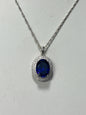 Sterling Blue & White CZ Pendant & Chain New JTV