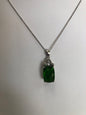 Stauer Sterling Silver Green Pendant & 17" - 18" Necklace Chain
