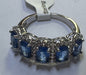 New Sterling Silver Simulated Tanzanite & Diamonique CZ Ring Size 8