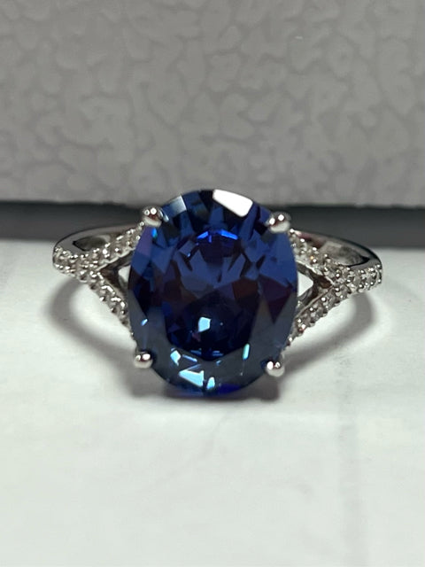 Sterling Silver Blue White CZ Ring New w/ Tags JTV Size 8