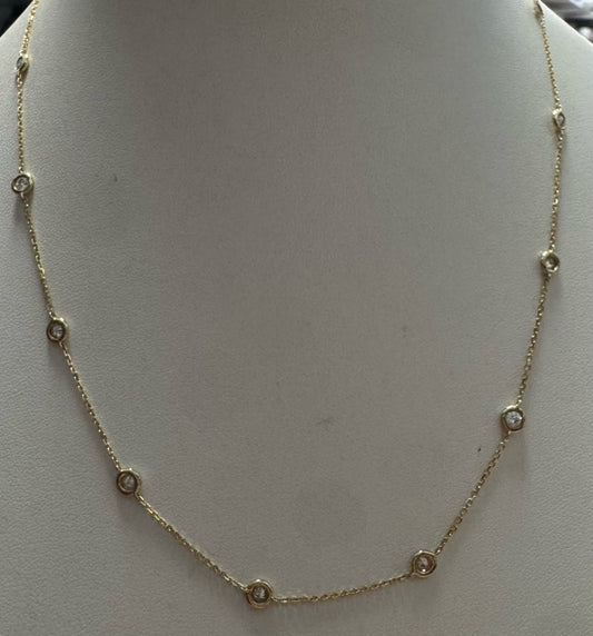 14k Yellow Gold 1 ct tw Diamond Necklace