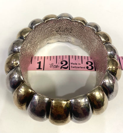 Vintage Designer YAACOV HELLER 925 Sterling Silver 1.5" Wide Two Tone Bracelet