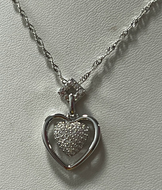 Sterling Silver CZ Necklace Pendant Chain New JTV