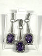 3 Pc Sterling Amethyst Set