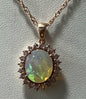 Rose Gold Over Sterling Silver 925 Opal Pendant Necklace Chain New JTV