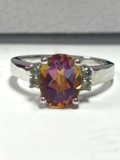 Sterling Silver Northern Lights™ Quartz Ring Size 8 JTV