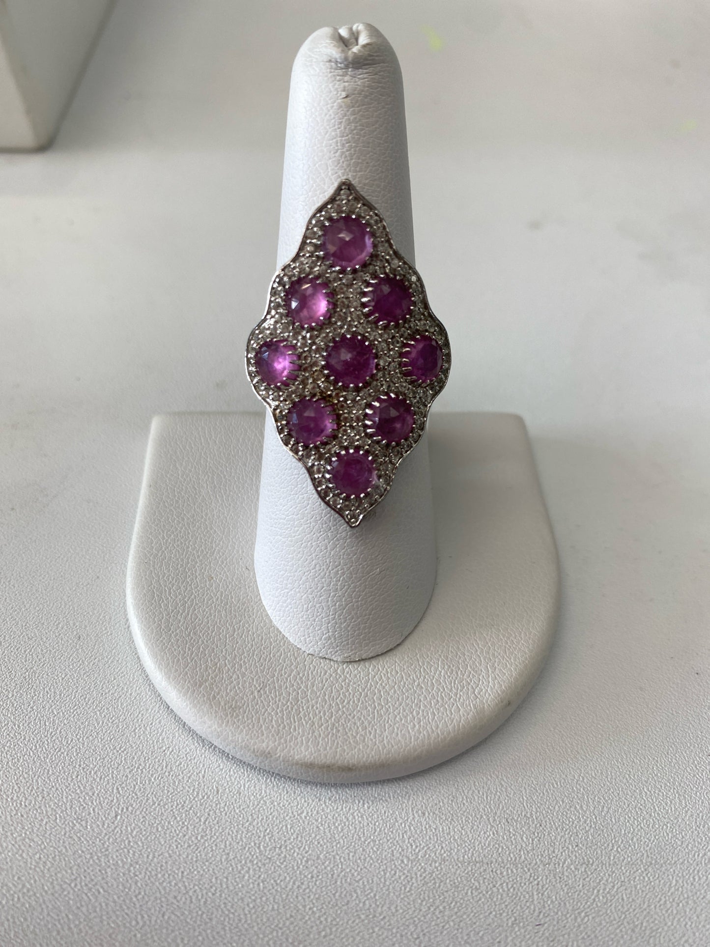 SS CZ Pink Ring Sz.8.5