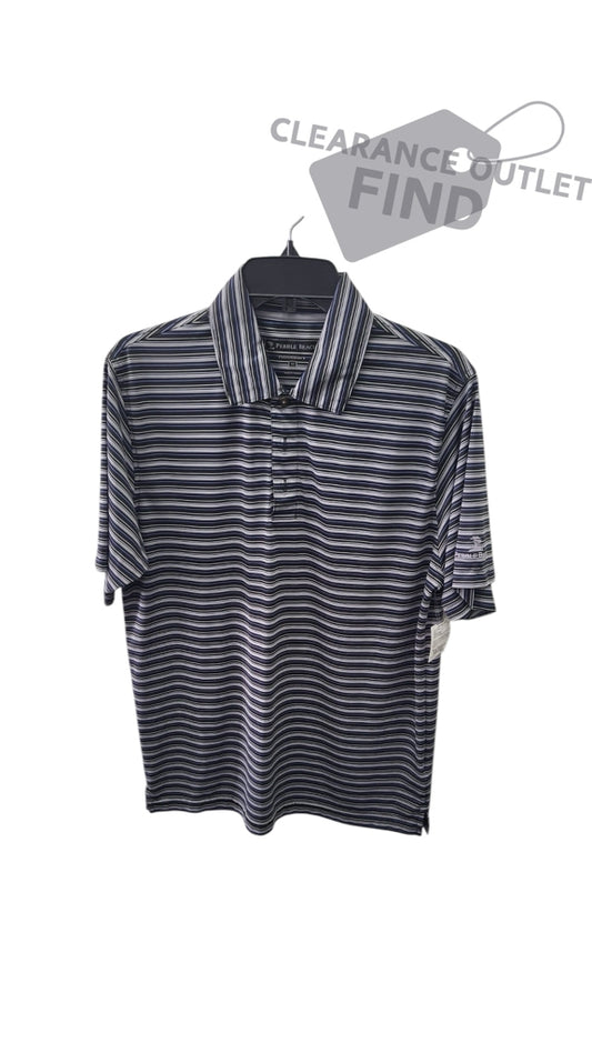 Black Striped Pebble Beach ACTIVE Polo Men's