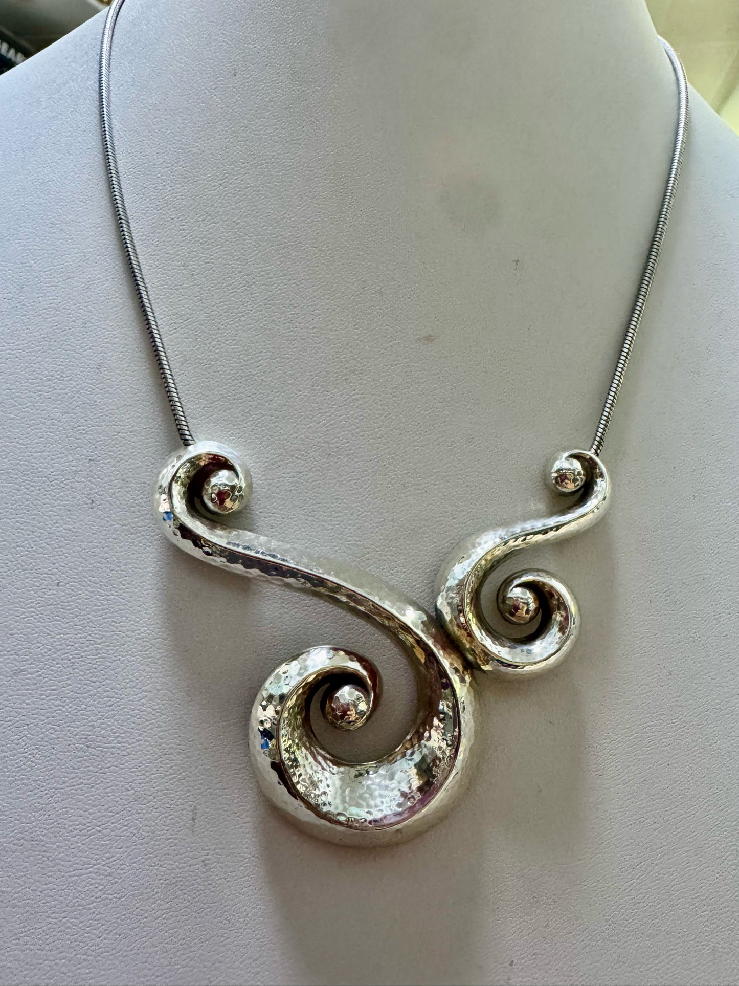 Brighton Silver Plated Scroll Necklace 17" - 19"