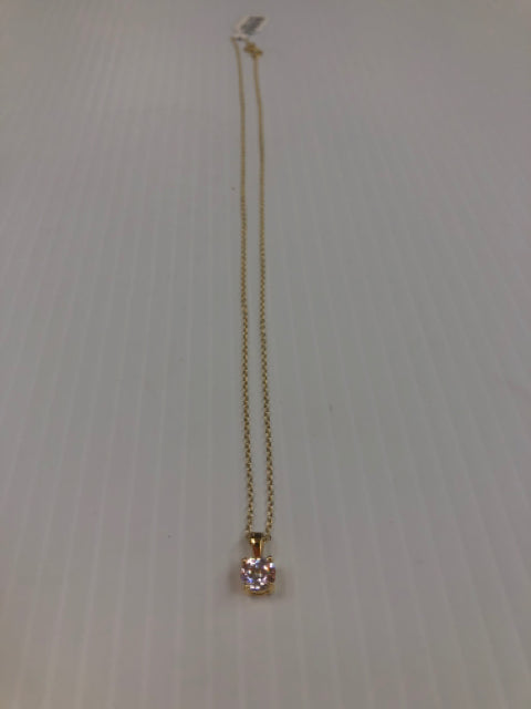 Gold Over Sterling Silver 18" Chain & CZ Pendant