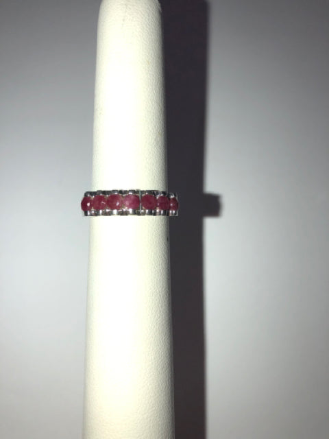 Sterling Silver Ruby Ring Size 6.75
